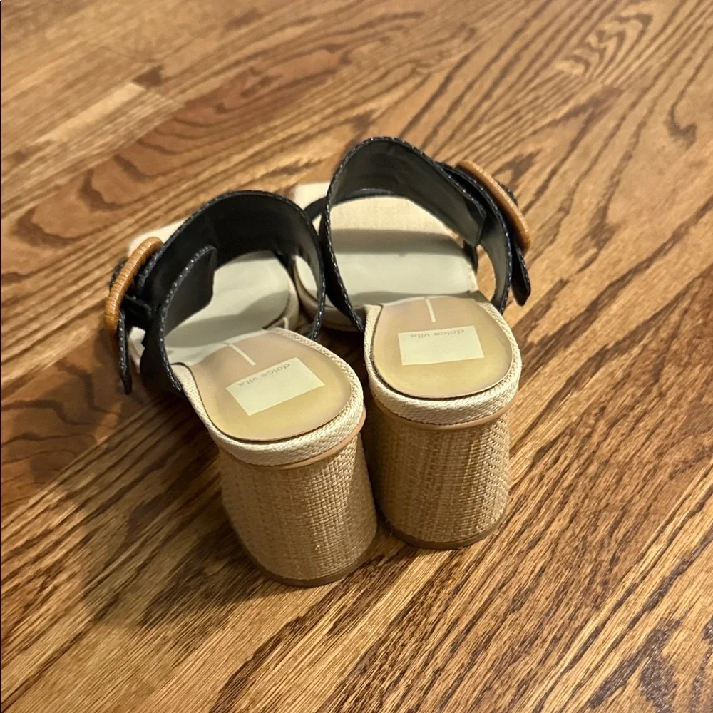 Dolce Vita Black and Tan Women's Sandals 9.5